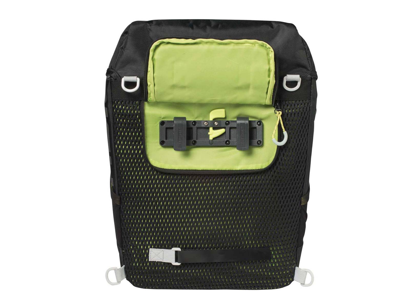 Basil fietstas rugzak Miles zwart lime - Afbeelding 2